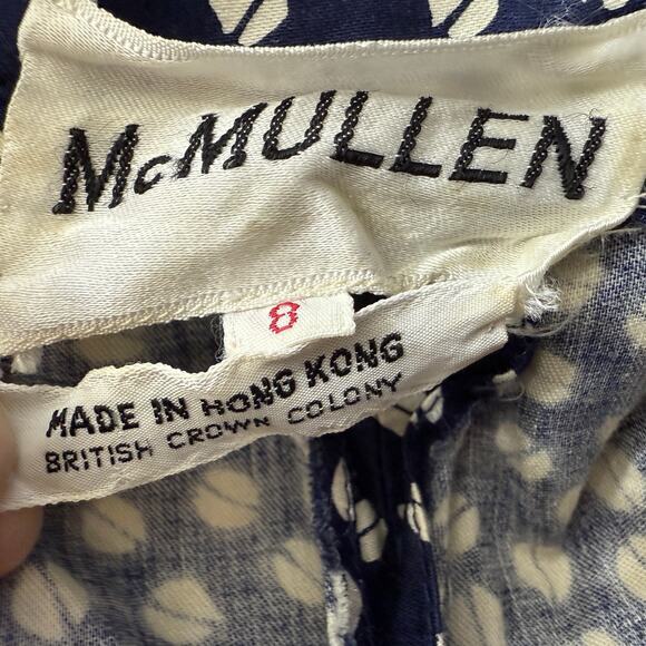 McMullen Vintage 70s Collared Fit Flare Swing Midi Dress Coffee Bean Size Small - Picture 7 of 7